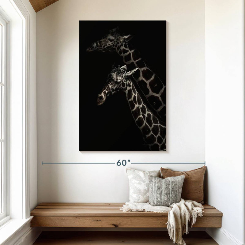 Brampt Two Masai Giraffes, 48" H x 32" W