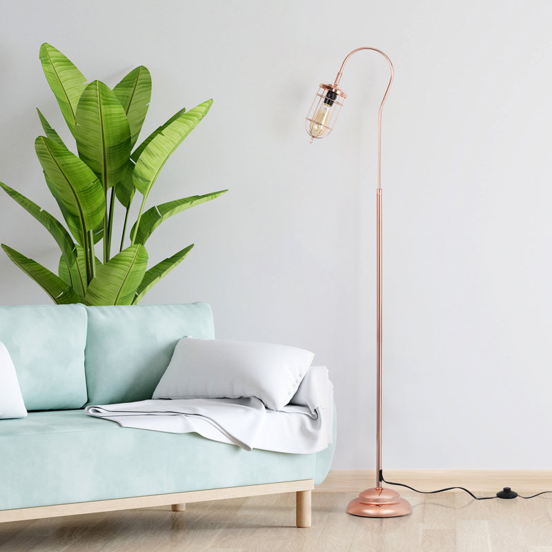 Fredez 62.2'' Rose Gold Task Floor Lamp