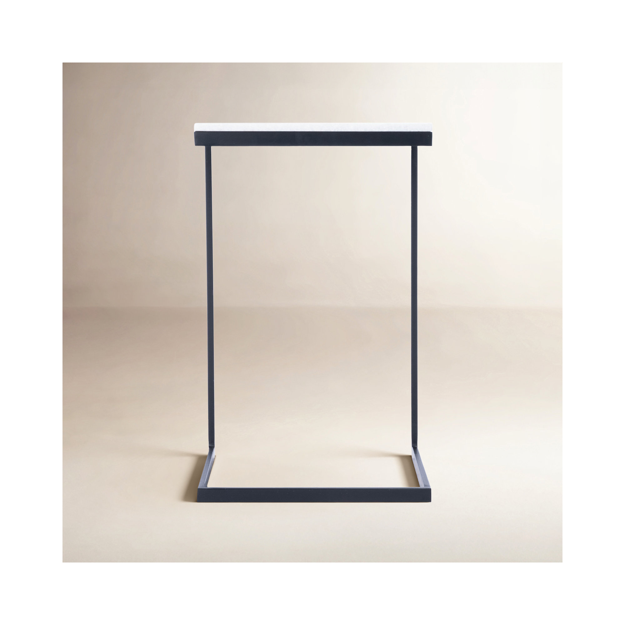 Ollie End Table, White Top/Black Base
