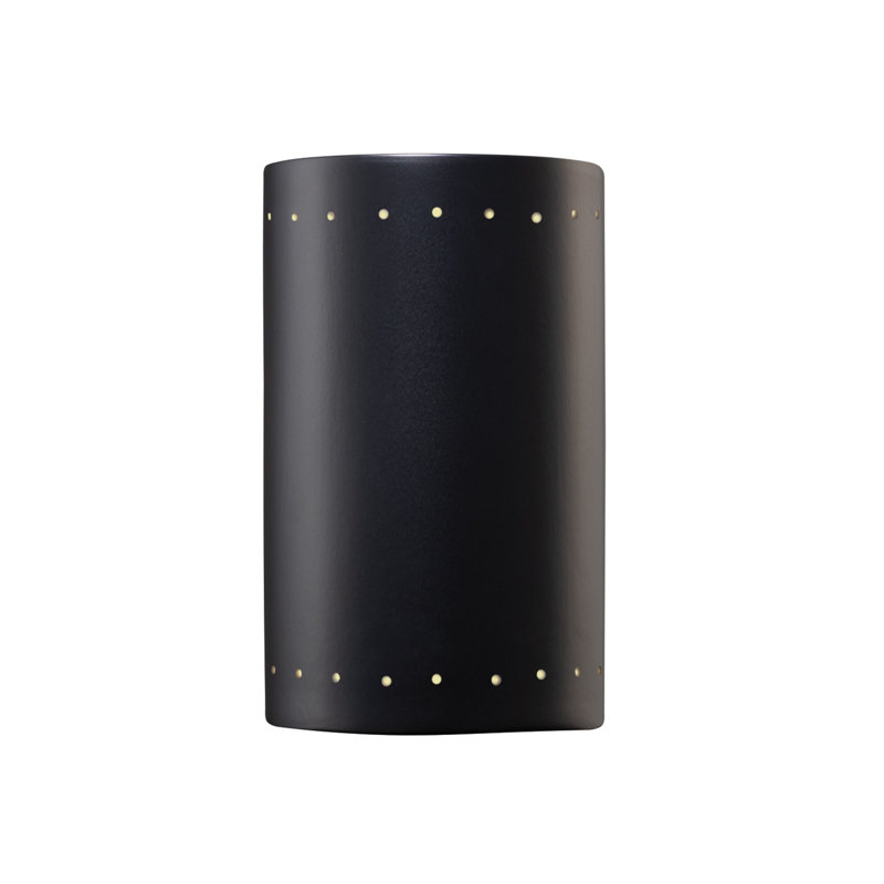 Charlottee Ceramic LED Wall Light, Carbon Matte Black