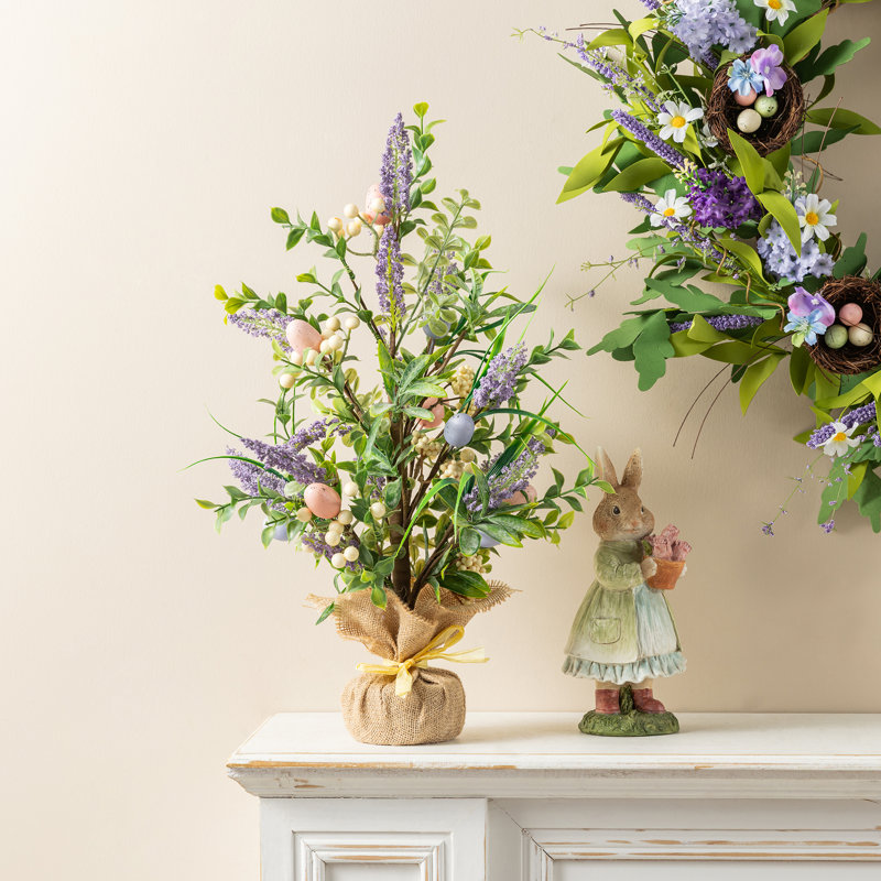 21"H Easter Egg & Lavender Table Tree Décor