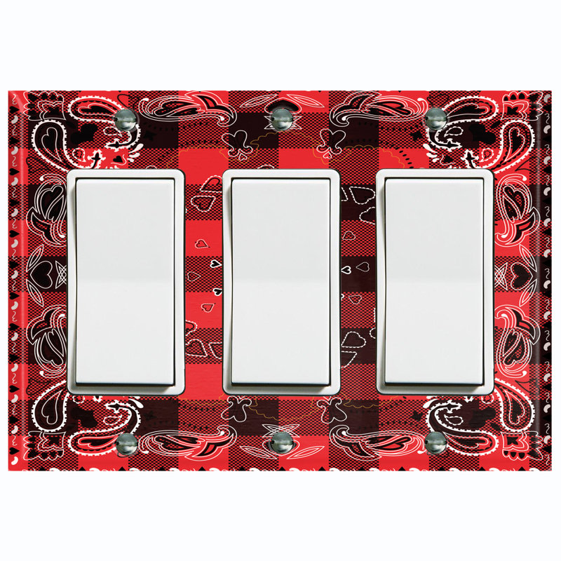 Patterned 3 - Gang Toggle Light Switch Standard Wall Plate