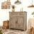 Light Gray-Washed Wood Farmhouse Barn-Door Storage Cabinet, Coffee Bar Buffet Sideboard For Kitchen And Living Room-1219262486
