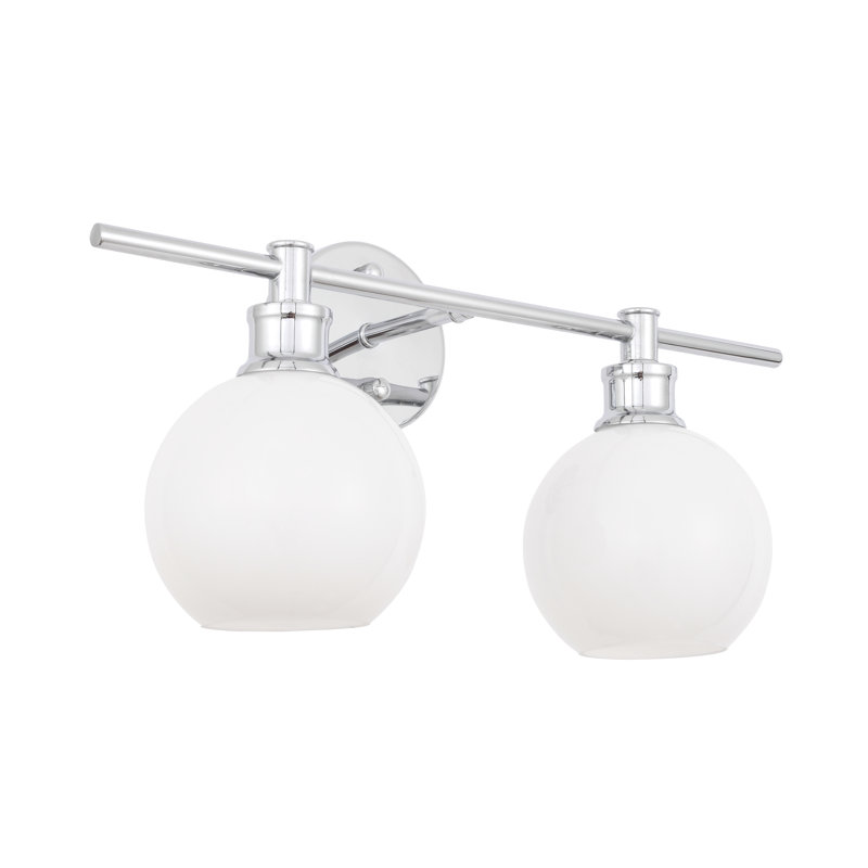 Éclairage pour meuble-lavabo en verre Drinkard, Chrome, Blanc givré, 2 Lights