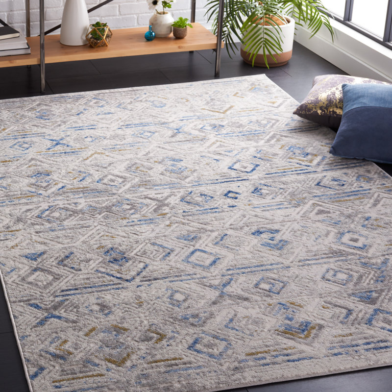 Palma Performance Geometric Rug, Rectangle 5'3" x 7'6"