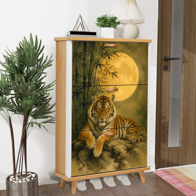 Shoe Storage Cabinet with 3 Flip Drawers for Tiger Under Full Shoe Rack Storage Organizer