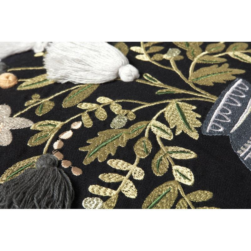 Coussin noir Rifle Paper Co. X Loloi, Duvet