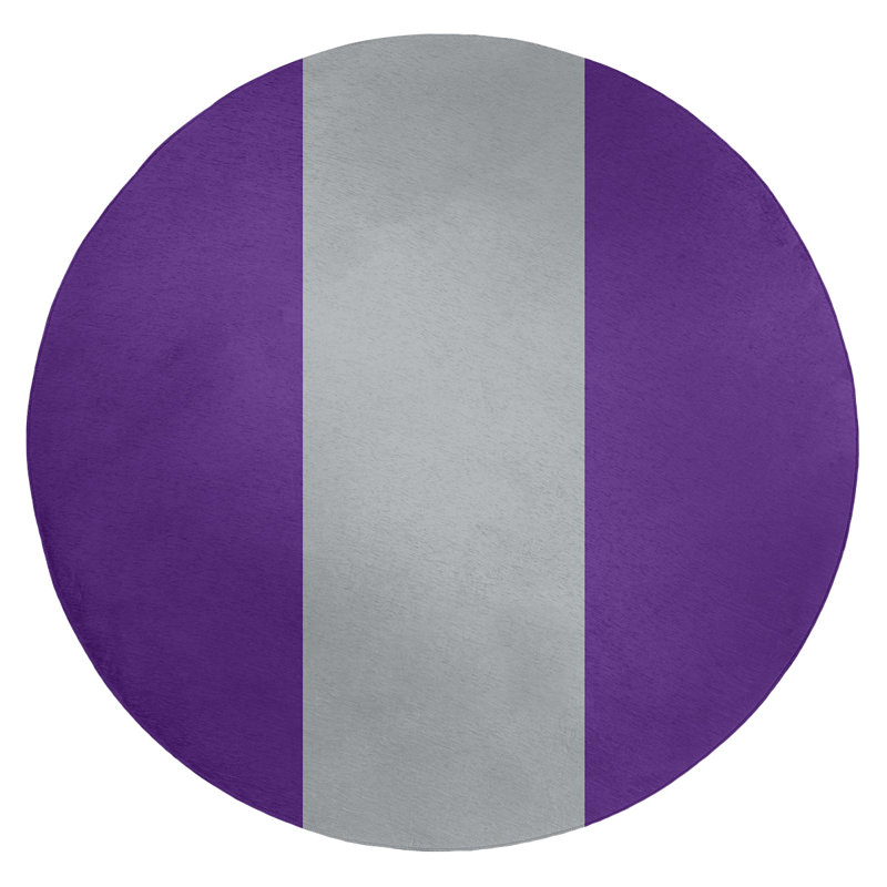 Tapis mauve/gris, Rond 5 pi