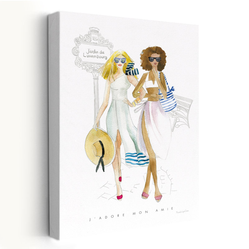 Paris copines IV - Café Cafés Chic Couture Art, H 24 po x l 16 po
