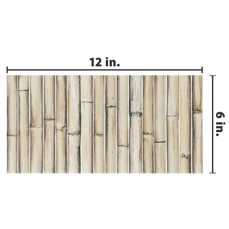 Bamboo 5.88'' W x 11.88'' L Tile, Sandy White
