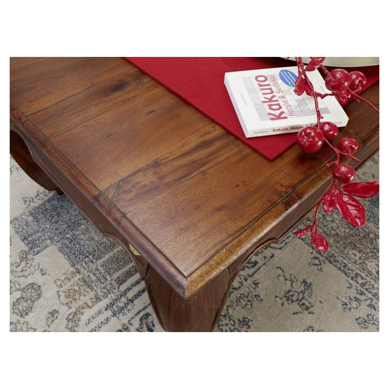 Opium Solid Wood Four Leg Coffee Table, H40 x L135 x W70cm, Nougat