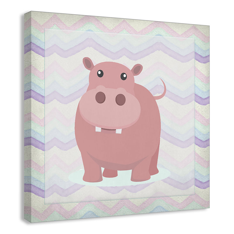 Adhésif décoratif rose Hippo Time, Canevas, H 24 po x l 24 po x P 1,5 po
