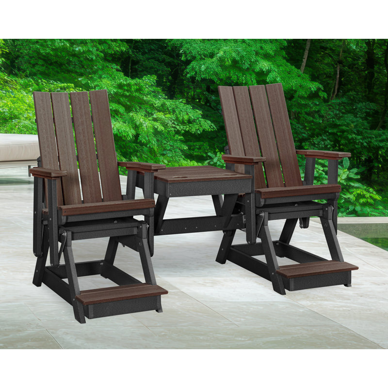 Fauteuil oscillant Brandon, Brun / noir