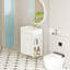 Meuble-lavabo à tablettes ouvertes de 21,6 po avec lavabo en céramique et porte à fermeture douce, armoire de rangement à tablettes ouvertes du côté droit