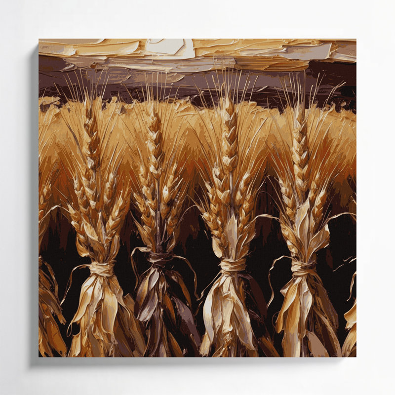 Art mural sur toile brun, "Thanksgiving Harvest", H 32 po x l 32 po