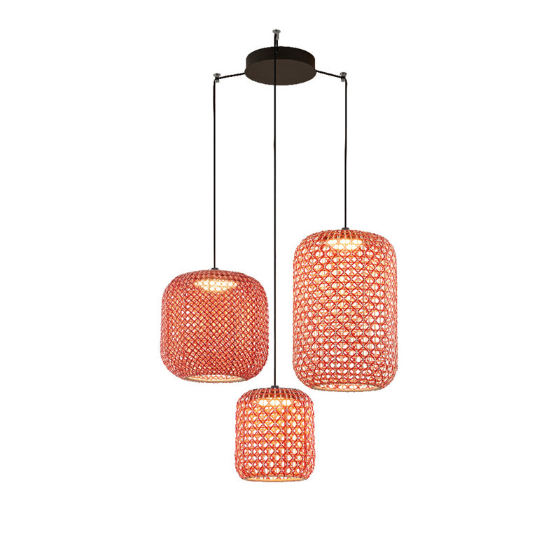 Nans 3 - Light LED Chandelier, Red