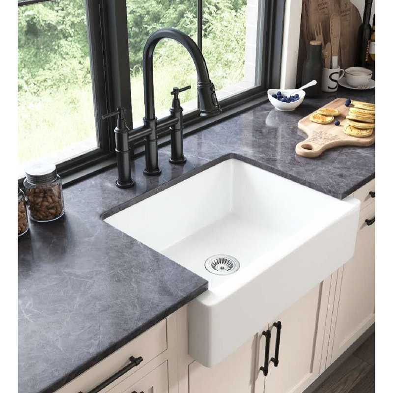 Matte Black Bridge Style Kitchen Faucet - Pull-Down Spray, Fine Flow & Temperature Control, 360-Degree Rotating Spout, Brass With Function Dual Handle For Nozzle, Strong