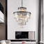 Lustre en cristal élégant avec finition luxueuse de style noir pour la salle à manger, le salon et le vestibule