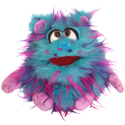 Marionnettes vivantes: Beep le monstre amical bleu - marionnette en peluche de 9 po faite à la main, bouche en mouvement, caractère doux, compagnon, jouet de jeu et développement, enfants de 3 ans et plus