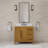 Berwyn  Single Sink Carrara White Engineered Marble Countertop Bath Vanity In Baja Oak-1024388120