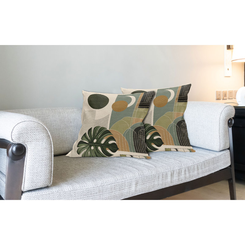 Fabric Reversible Throw Pillow, 16"H x 16"W, Square