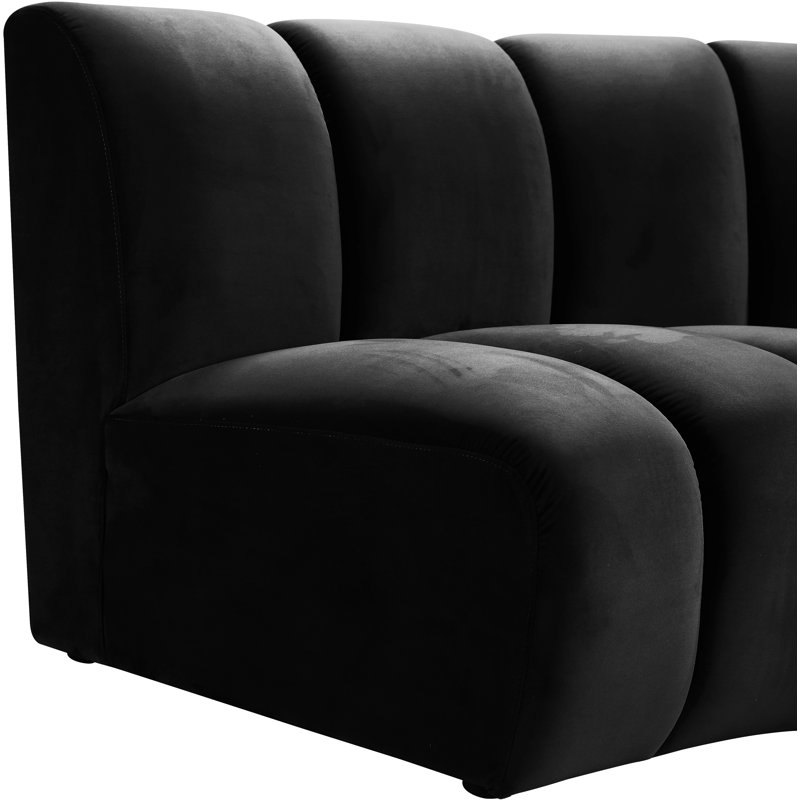 Dabir Velvet Slipper Chair, Black Velvet