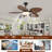 52inch Tropical Palm Leaf Ceiling Fan with Lights & Remote Control