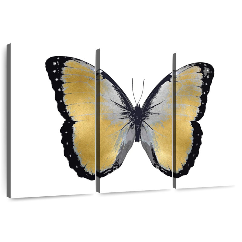Brampt Butterfly In Metallic I, 24" H x 38" W