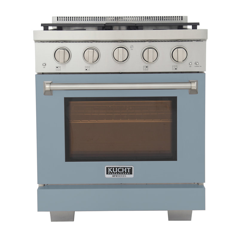 KUCHT Professional 30 in. 4.2 cu. ft. Natural Gas Range and Convection Oven in Light Blue with True Simmer Burners