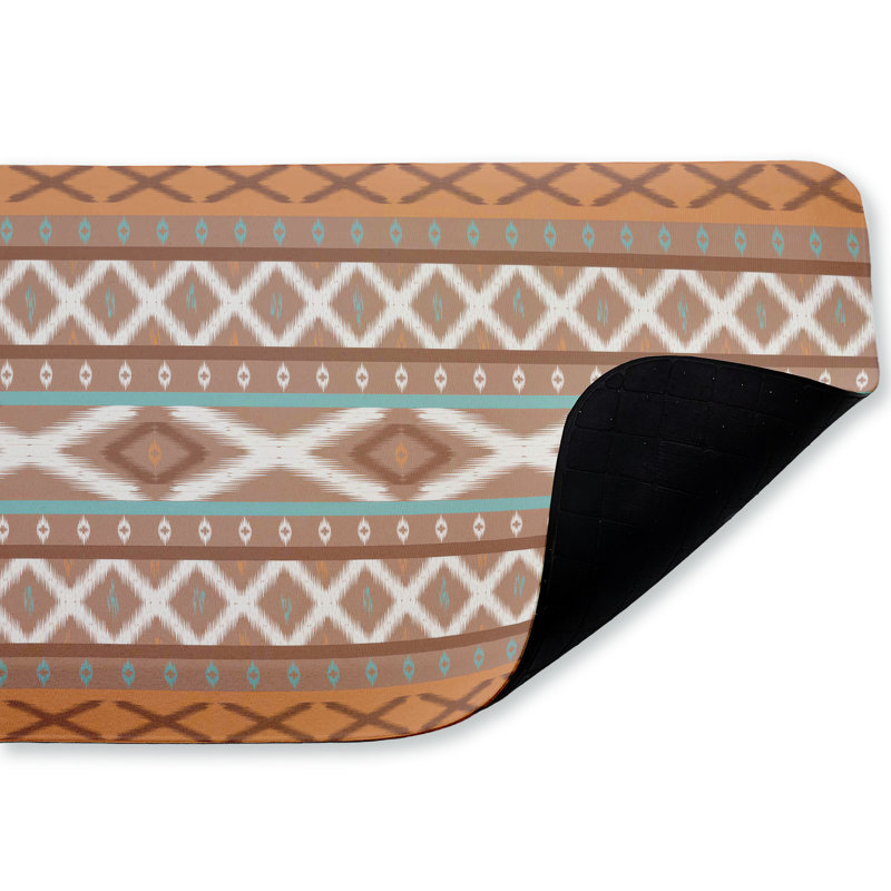 Earthy Boho Pattern Printed Anti-Fatigue Floor Mat, design by Angela Nickeas, 30"x18", Earthy Boho Pattern