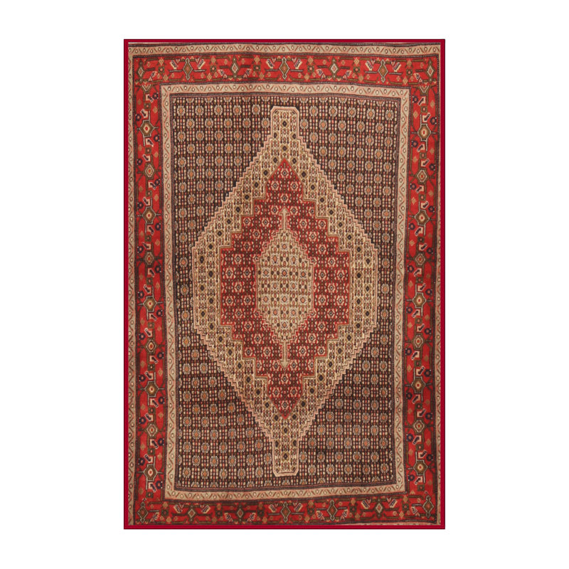 Tapis oriental rouge / beige, Rectangle 5 pi x 7 pi