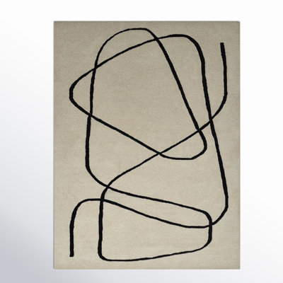 Whistler Ivory Black Hand-Tufted Wool Rug