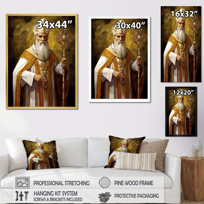 «Golden Priest» sur toile, Toile tendue, 32" H x 24" W