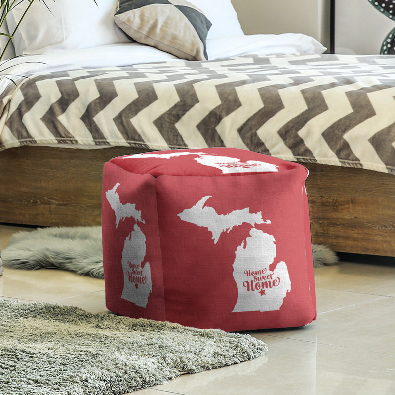 Repose-pieds à cubes lansing doux home, Rouge