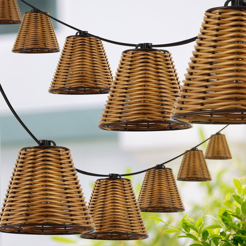 Guirlande de 10 lumières incandescentes de style chalet pour l'intérieur et l'extérieur 10 pi. Birnir, Noir/naturel