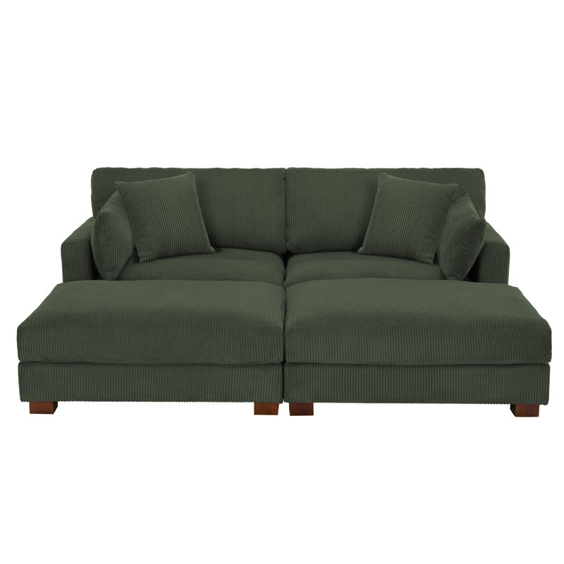 Bentura 88 223.5Cm Square Arms Modular Sofa, Green