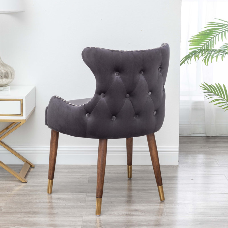 Jaria Tufted Armchair, Gray Velvet