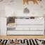 Lit de jour simple avec tiroirs et couchette, rangement pour la tête de lit, tables, tiroirs White Delight, finition pure