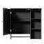 Armoire de rangement murale pour salle de bain, armoires à pharmacie avec grande porte miroir, tablettes réglables et trois niveaux de rangement ouverts (meuble-lavabo non inclus)-380133414