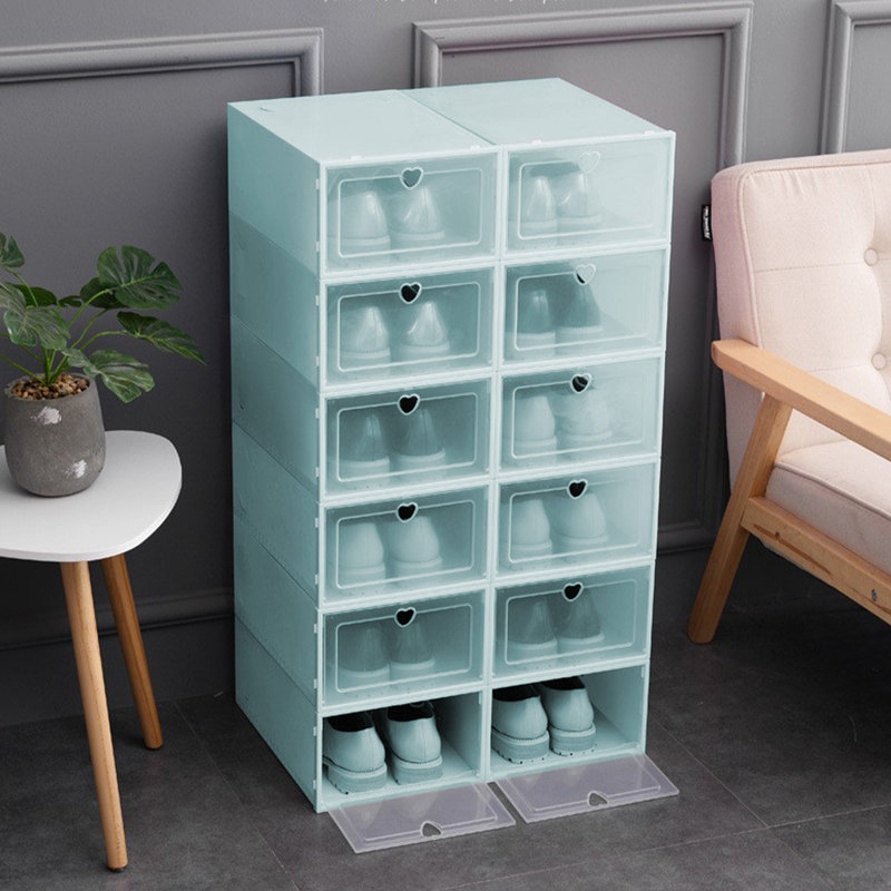 Transparent Plastic Shoe Box Organizer Large Peach Shoe Box Flip Drawer Shoe Box Household Shoe Box Thick Storage Boxes