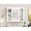 Armoire de salle de bain murale 35 pouces avec miroir et 6 tablettes pour la salle de bain