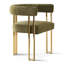 Fauteuil de salle à manger rembourré de 18 po en chenille doré Rienna-1869821154