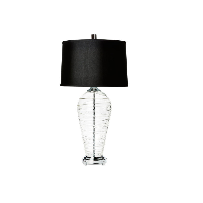 Spiral Glass Lamp Black Shade (3 Way – 150W)