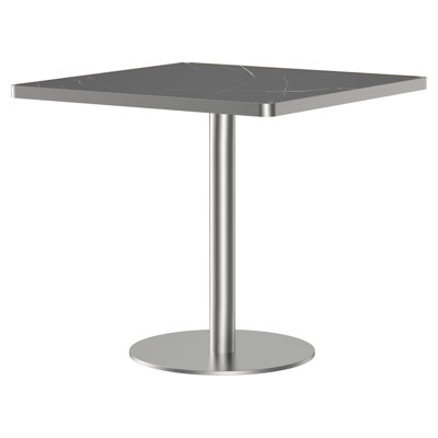 Square Modern Dinning Table 31.5 Inches Bistro Table Tulip Table With Faux Marble Top,Easy Assemble,Sturdy Metal Frame Diameter