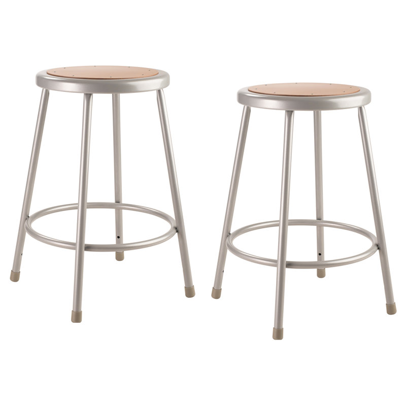 6200 series Ergonomic Industrial Stool with Footrest, Gray, 24"