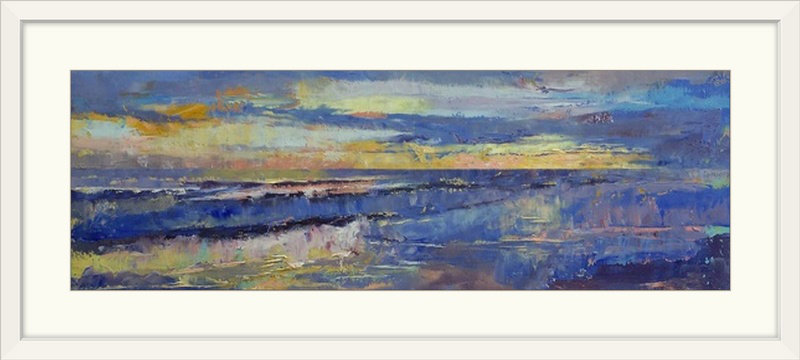 Massengill " Costa Rica Sunset " by Michael Creese, 24" H x 56" W x 1" D, White Framed