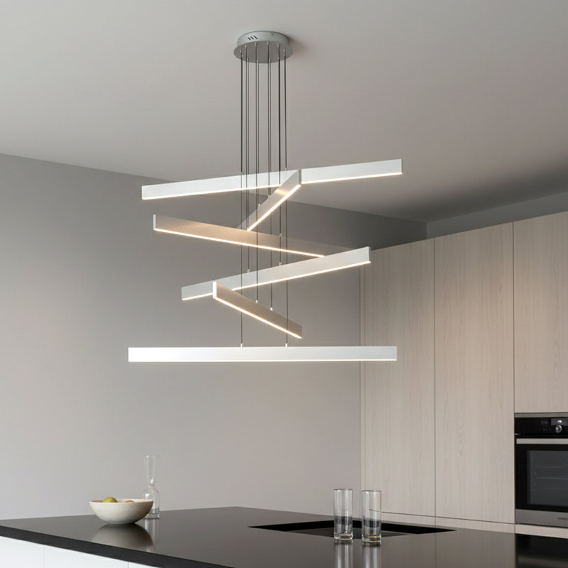 Éclairage d'escalier de 43,7 pouces à DEL, 8500 lumens, Argent, 6