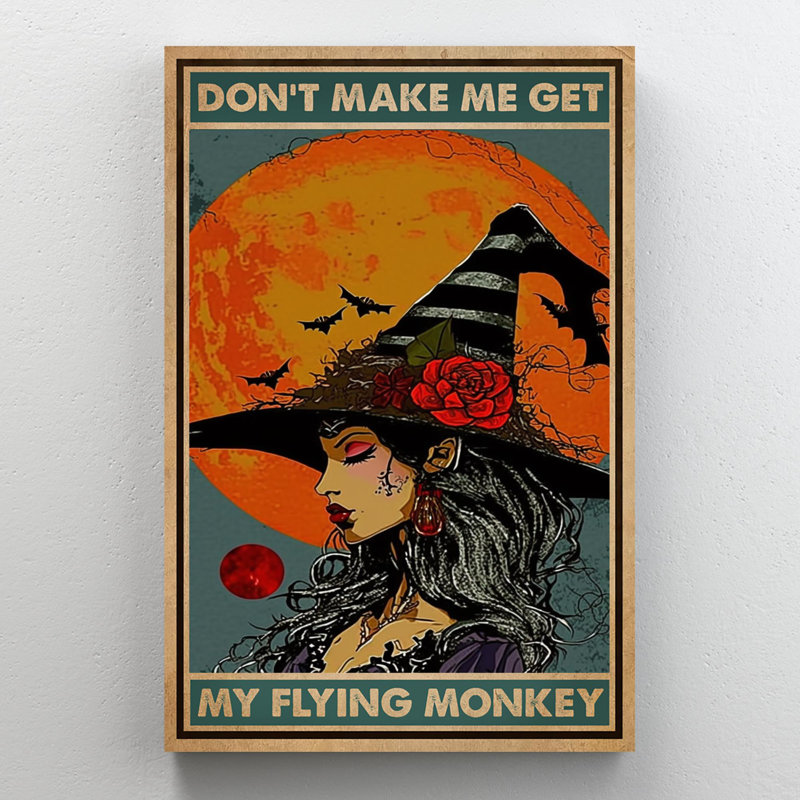 «Witch Dont Make Me Get» - graphique rectangulaire 1 pièce «Witch Dont Make Me Get», H 20 po x l 16 po x P 1,25 po