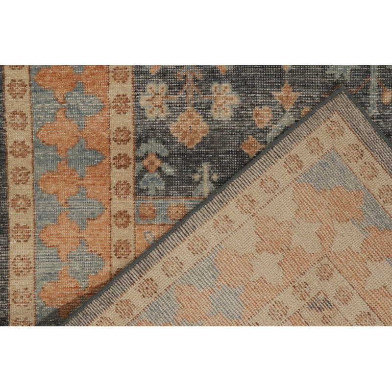 Distressed Homage Hand Knotted Wool Geometric Area Rug, Rectangle 10' x 14'