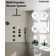 DualJet Spa 12" & 6" Dual Showerheads System,  Thermostatic Shower Faucet with Rough-in Valve